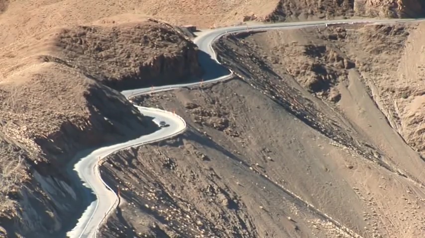 Desert road through the Draa valley
